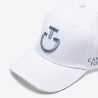 Czapka z daszkiem Cavalleria Toscana CPU006 - biała z błękitnym logo