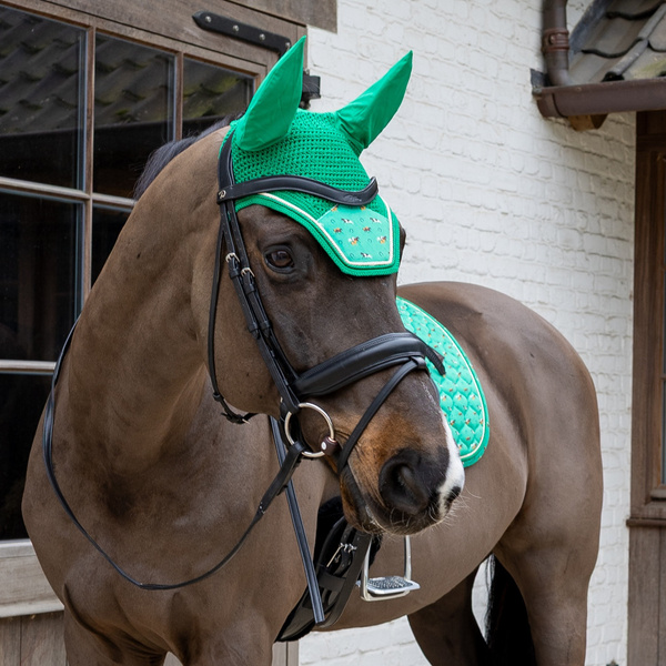 Nauszniki Kentucky Wellington Velvet Horse Printing- zielone