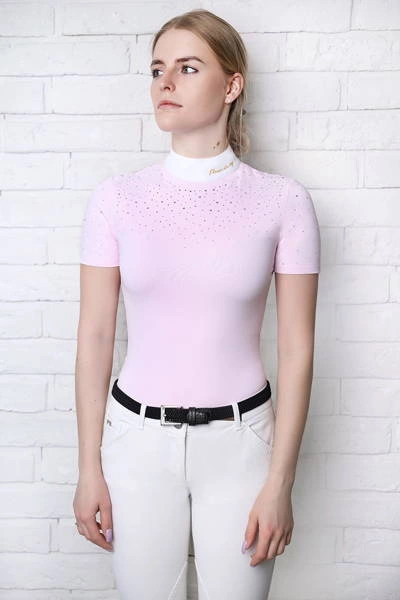 Koszula konkursowa Fleur de Lys Equestrian Holly Short - różowa