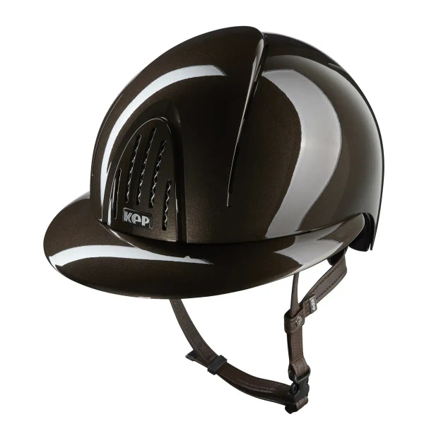 Kask KEP Smart NOVA POLO Polish - brązowy z brązowymi paskami