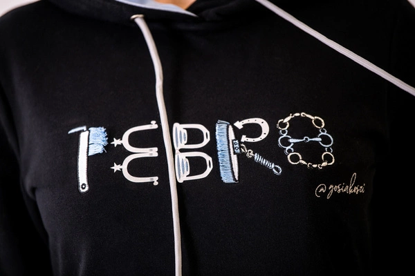 Bluza Febro Ready to Ride by @gosiakoszi - czarna z błękitnymi dodatkami