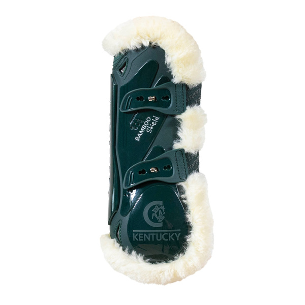 Kentucky Bamboo Vegan Sheepskin Tendon Boots Elastic na przednie nogi - ciemna zieleń