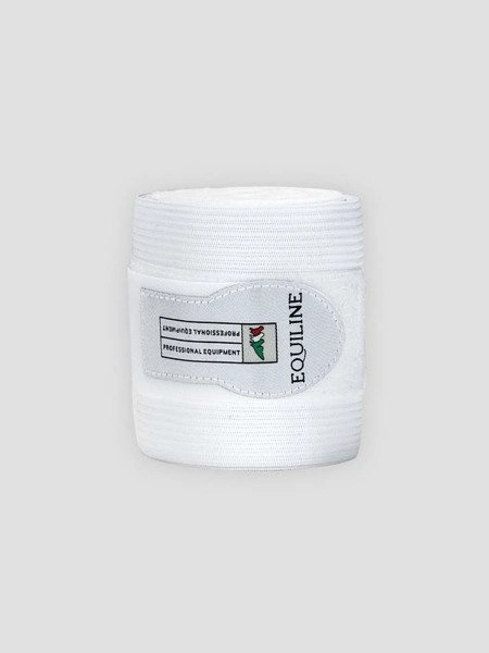 Bandaże treningowe elastyczno-polarowe Equiline - białe