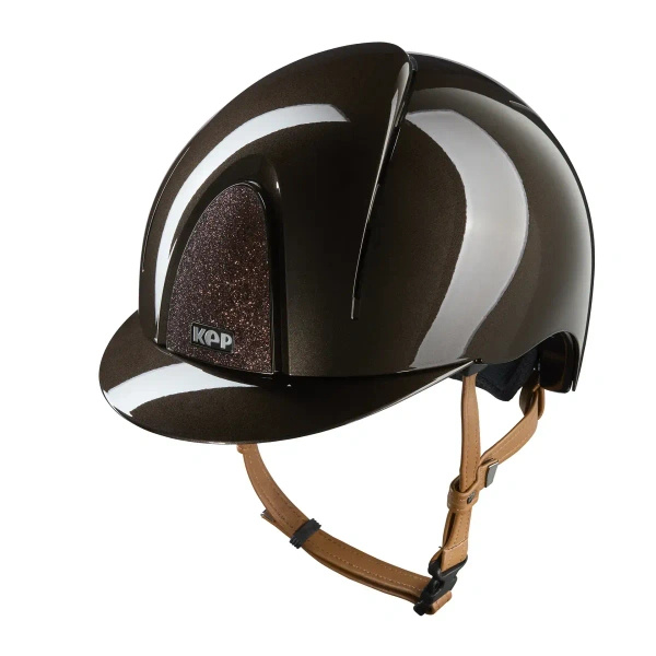 Kask KEP Smart NOVA Polish Star Brown - brązowy z beżowymi paskami
