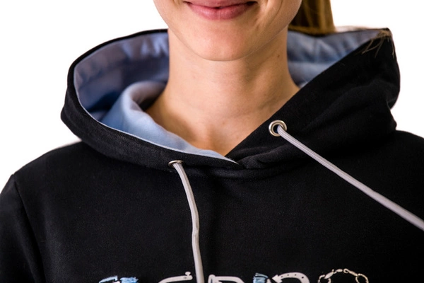 Bluza Febro Ready to Ride by @gosiakoszi - czarna z błękitnymi dodatkami