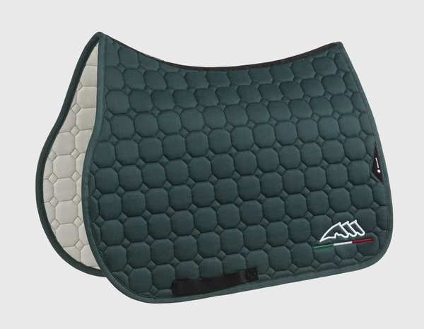 Komplet czaprak + nauszniki Equiline EQflaggy - ciemna zieleń