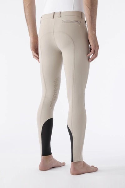 Męskie bryczesy Equiline Willow lej kolanowy X-Grip - beżowe