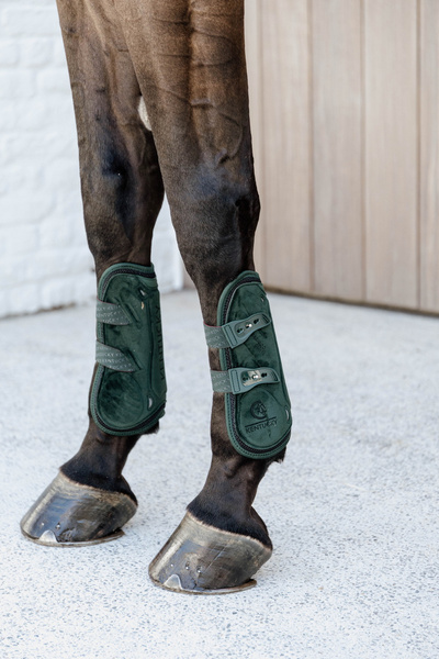 Kentucky Ochraniacze Bamboo Tendon Elastic Velvet na przednie nogi - ciemna zieleń