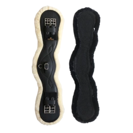 Kentucky anatomiczny ujeżdżeniowy popręg z futrem - czarny