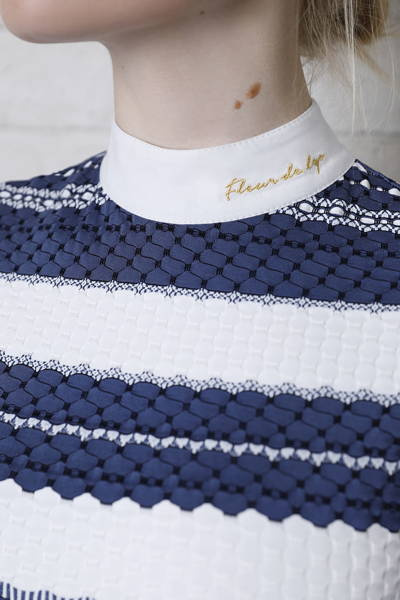 Koszula konkursowa Fleur de Lys Equestrian Chamomile - granatowa