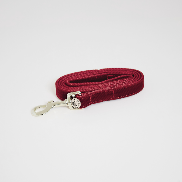 Smycz Kentucky Corduroy 1,2m - czerwona
