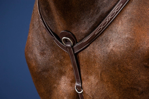 Skórzany napierśnik Dy'on Breastplate US Jumping - brązowy