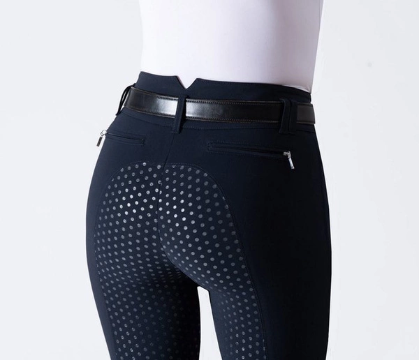 Bryczesy z wysokim stanem Ego7 CA z pełnym lejem - granatowe