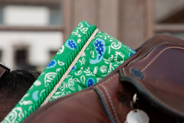 Kentucky czaprak Velvet Printing - zielony/granatowy