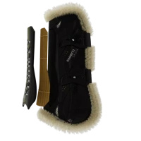  Kentucky Bamboo Vegan Sheepskin Tendon Boots Elastic na przednie nogi - czarne