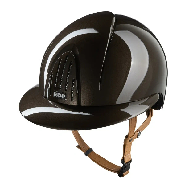 Kask KEP Smart NOVA POLO Polish - brązowy z beżowymi paskami