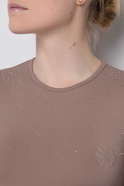 Koszulka treningowa Fleur de Lys Equestrian Rose - coffee