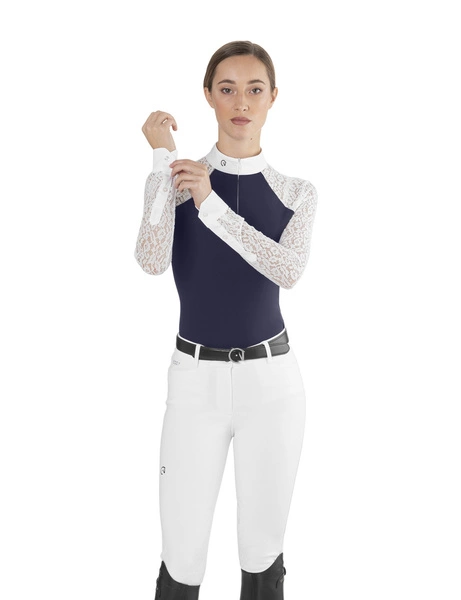 Damska koszula konkursowa z długim rękawem Ego7 Florentine ML - granatowa