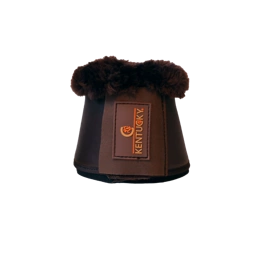 Kentucky skórzane kaloszki z futrem - brązowe z brązowym futrem