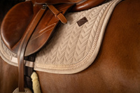 Kentucky czaprak Velvet Fishbone Plaited Glitter Rope - beżowy