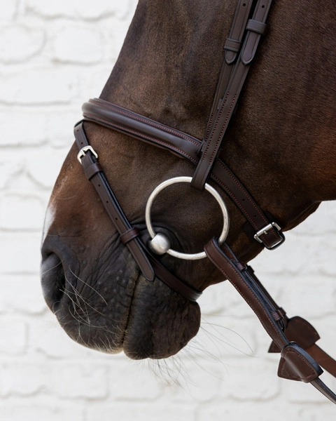 Ogłowie Dy'on New English Flash Noseband Bridle - Soft Collection - brązowe