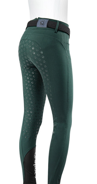 Bryczesy z wysokim stanem Eqode by Equiline Darcey z pełnym lejem Q-Grip - ciemna zieleń