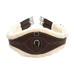 Kentucky anatomiczny popręg z futrem - brązowy