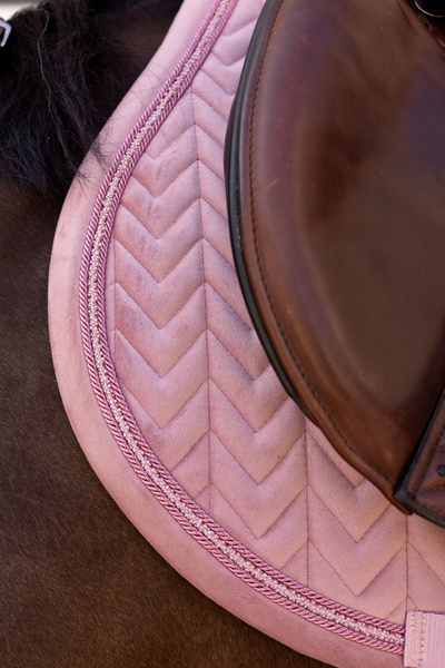 Kentucky czaprak Velvet Mini Pearls - różowy