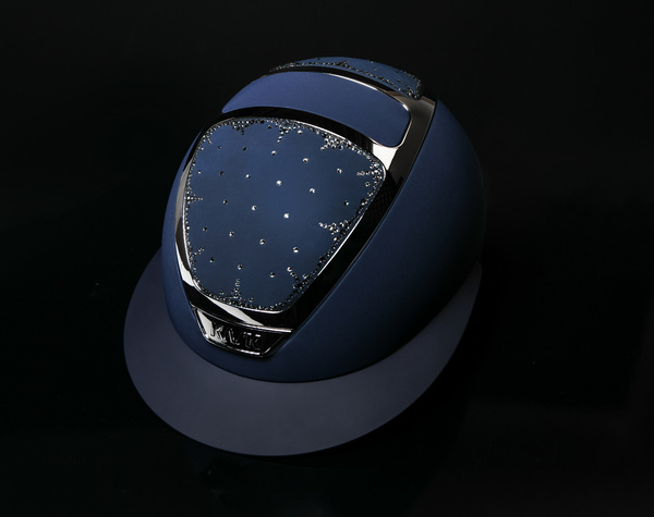 Kask Lady Chrome Arctic Swarovski KASK - granatowy ze srebrnymi dodatkami