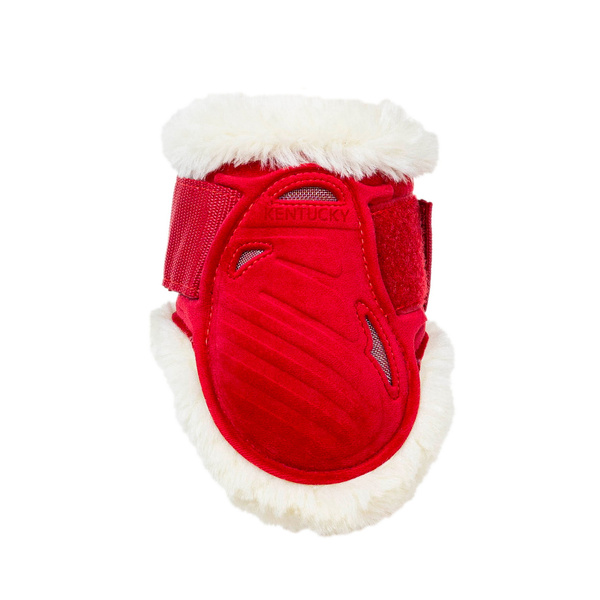 Kentucky Ochraniacze Vegan Sheepskin Young Horse Fetlock Velvet na zadnie nogi - czerwone