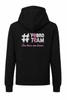 Bluza #FebroTeam z haftem na rękawie - czarna z różowymi detalami