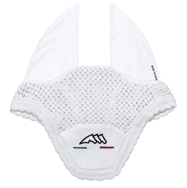 Komplet czaprak + nauszniki Equiline EQflaggy - biały