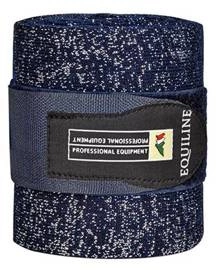 Komplet brokatowych bandaży Equiline Glitter - granatowe