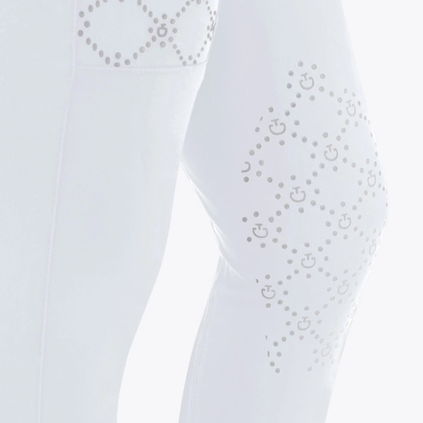 Bryczesy Cavalleria Toscana Mini Orbit Flock - białe