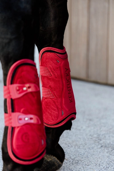 Kentucky Ochraniacze Bamboo Tendon Elastic Velvet na przednie nogi - czerwone