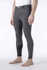 Męskie bryczesy Equiline Bartek z lejem kolanowym BX-TECH - szare