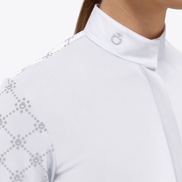 Koszula konkursowa Mini Orbit Flock Printed Jersey Cavalleria Toscana CAD246 - biała