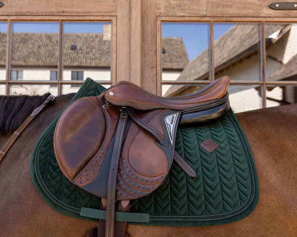 Kentucky czaprak Velvet Mini Pearls - ciemna zieleń