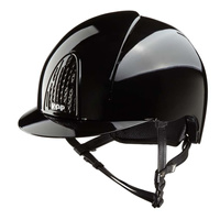 Kask KEP Smart Polish - czarny z beżowymi paskami