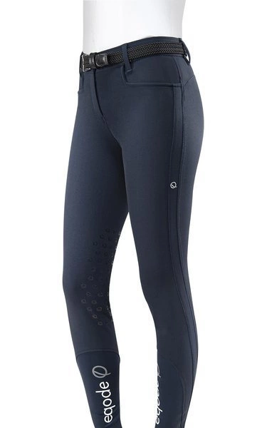 Damskie bryczesy Eqode by Equiline Delma z lejem kolanowym Q-Grip - granatowe