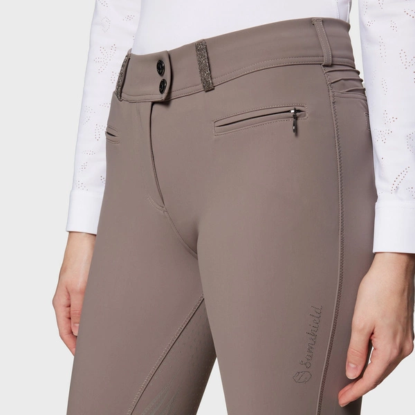 Damskie bryczesy Samshield Chloe Crystal z pełnym lejem - szare