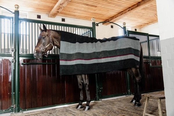 Osuszająca derka Kentucky Heavy Fleece Rug Square Stripes - granatowa