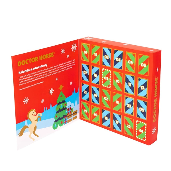 Kalendarz adwentowy Mikołaj Doctor Horse - czerwony